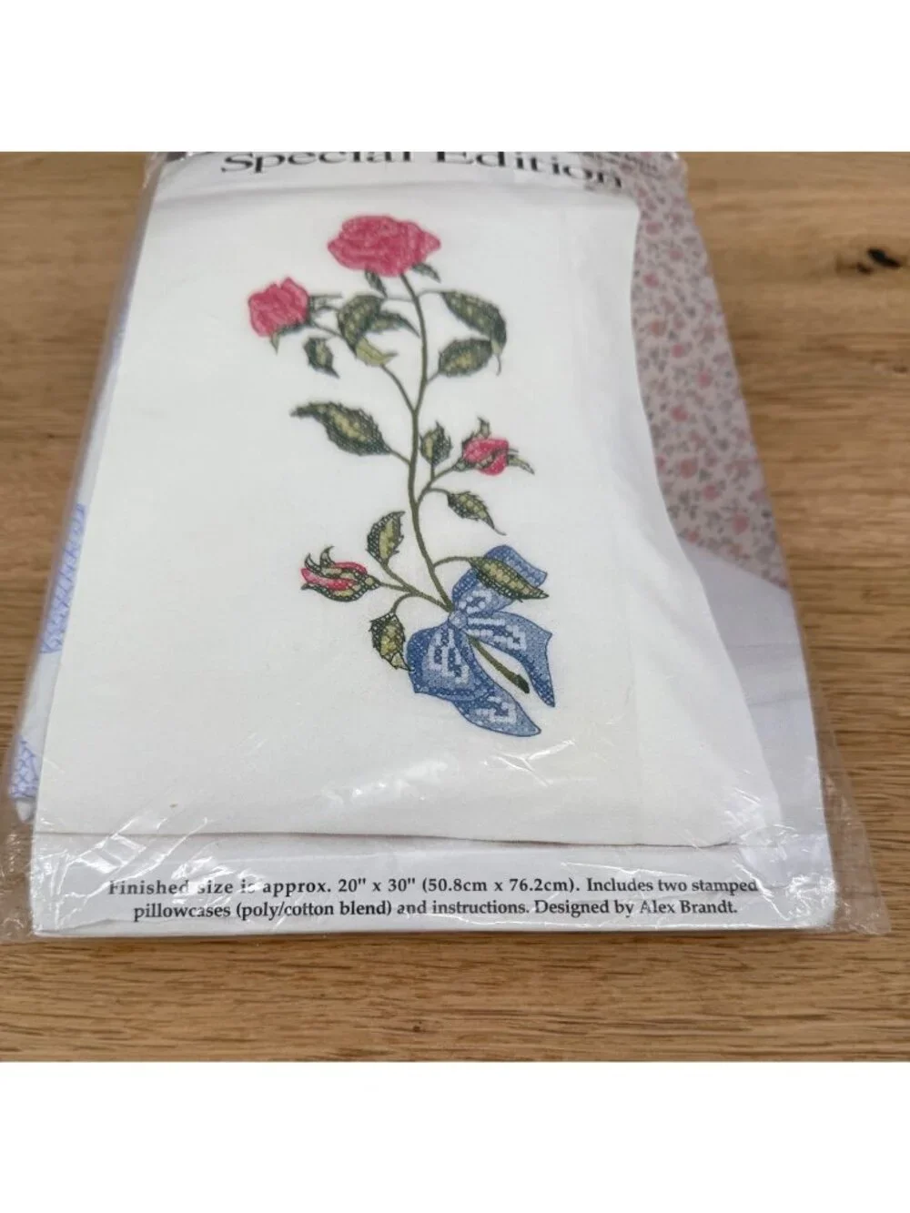 Bucilla VTG Roses Pillowcase Pair Stamped Cross Stitch Kit 64234 Special Edition